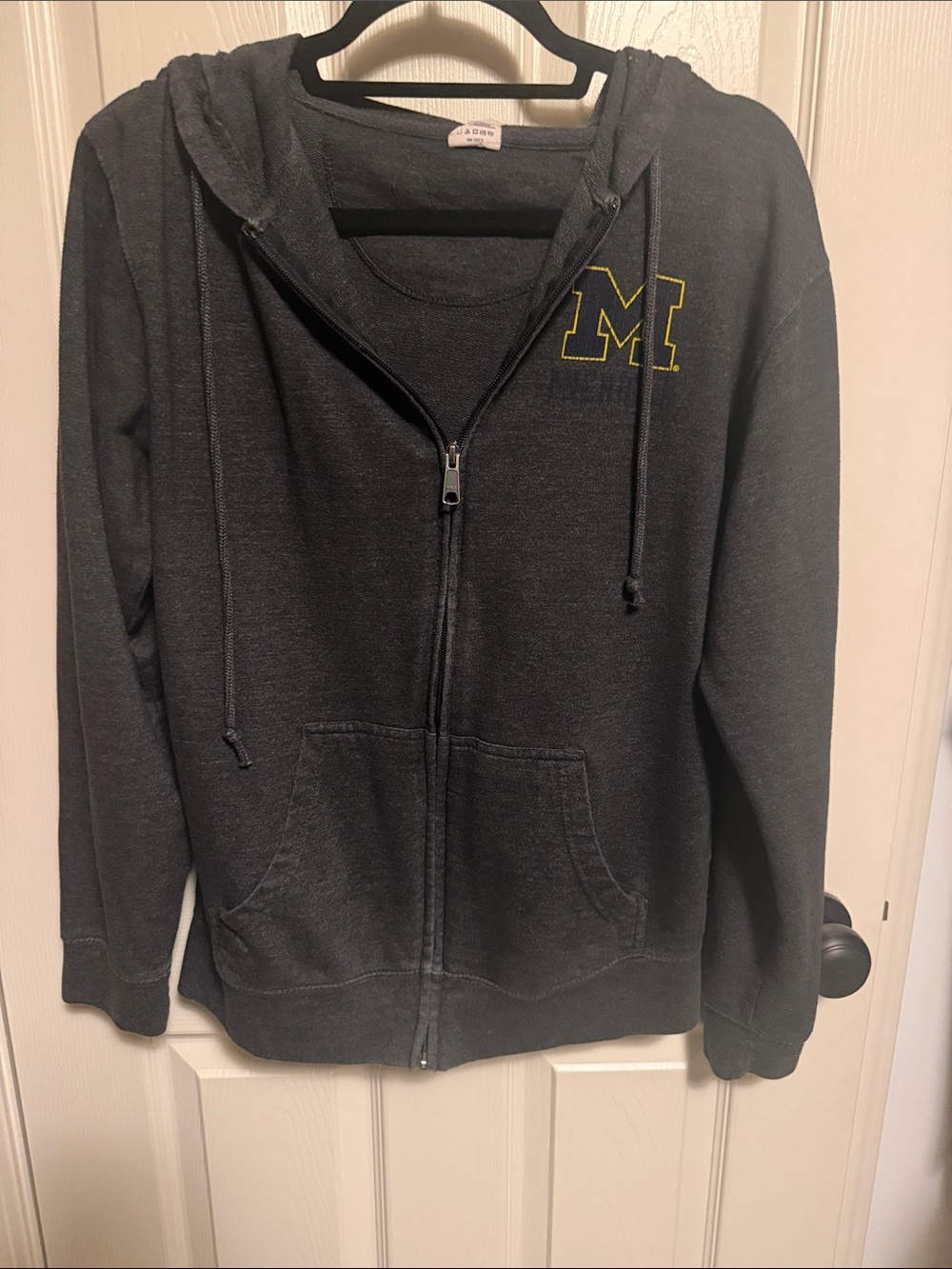 University M Logo Black Zip-Up Hoodie Jacket - Kids
